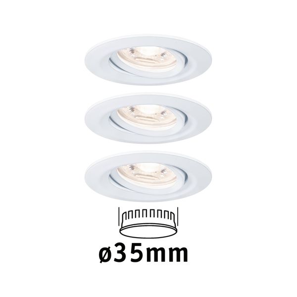 Einbauleuchte Nova mini Coin rd schw.bar LED 3x4W 310lm weiß matt/alu