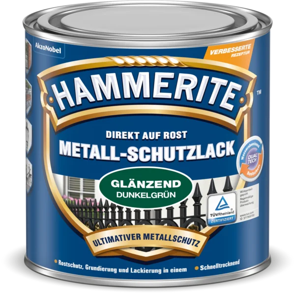 Hammerite Metallschutzlack Dunkelgrün Glänzend 750 ml