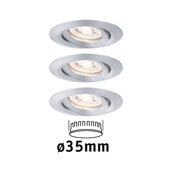 Einbauleuchte Nova mini Coin rd schw.bar LED 3x4W 310lm alu gedreht/alu