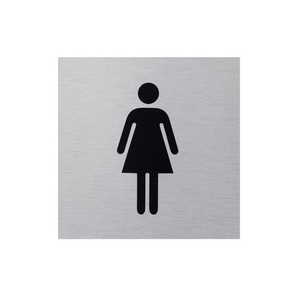 Aluhinweisschild 80x80mm WC Damen