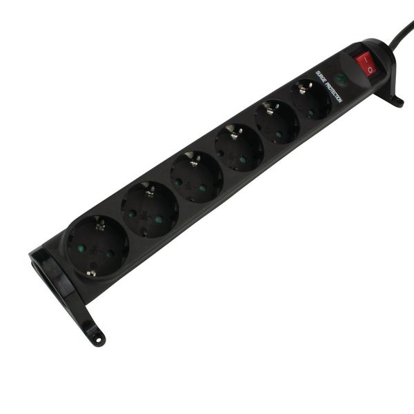 Tischsteckdose 6fach H05VV-3FG1,5mm² anschraubbar mit Schalter