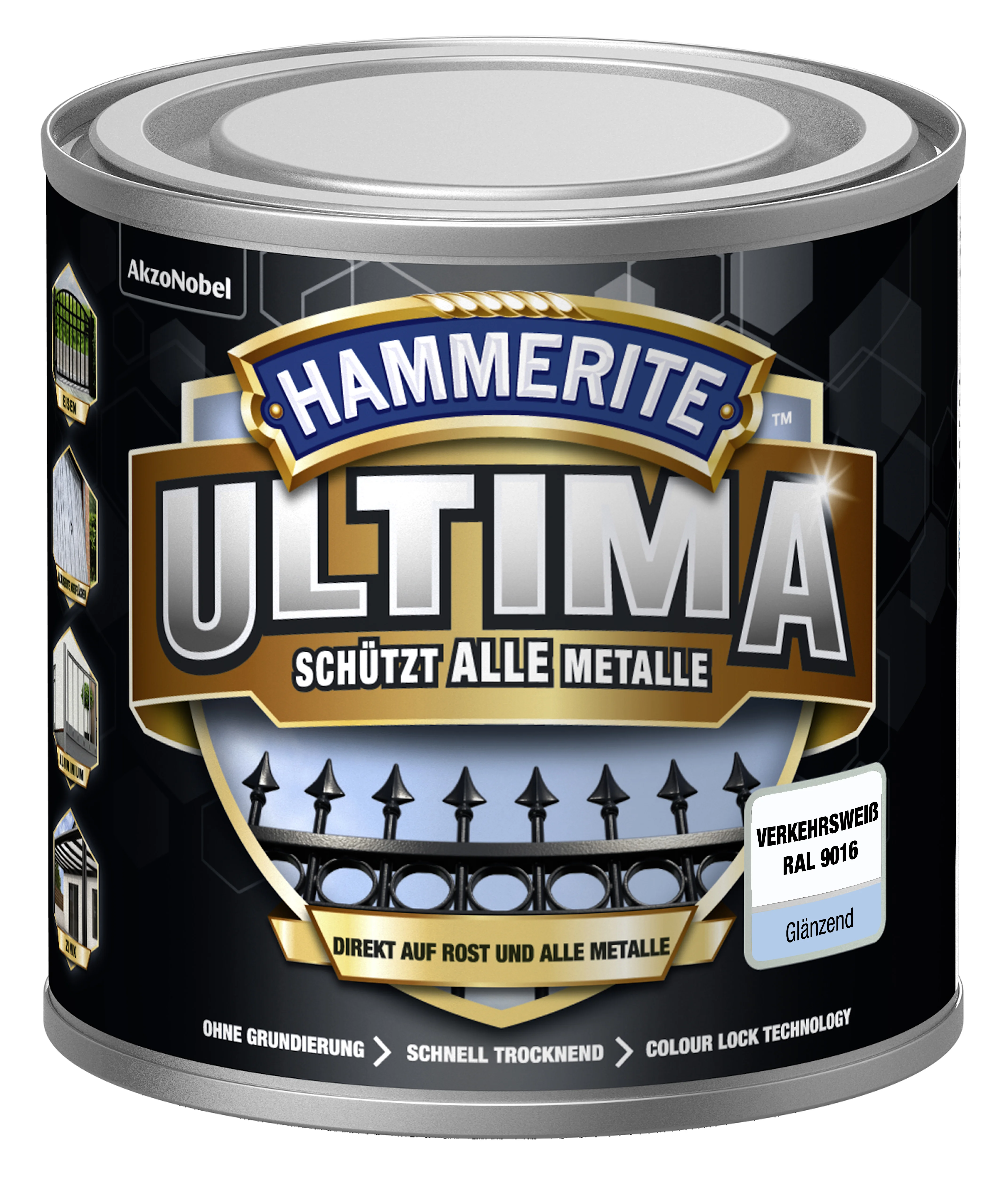 Hammerite Ultima Metallschutzlack Verkehrsweiß glänzend 250 ml