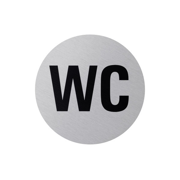 Aluhinweisschild Ø 75mm WC (Text)