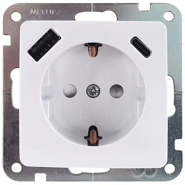 Steckdose Monaco USB A/C ultraweiß