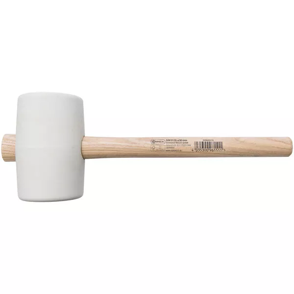 Gummihammer cremef. mit Holzstiel 90 mm