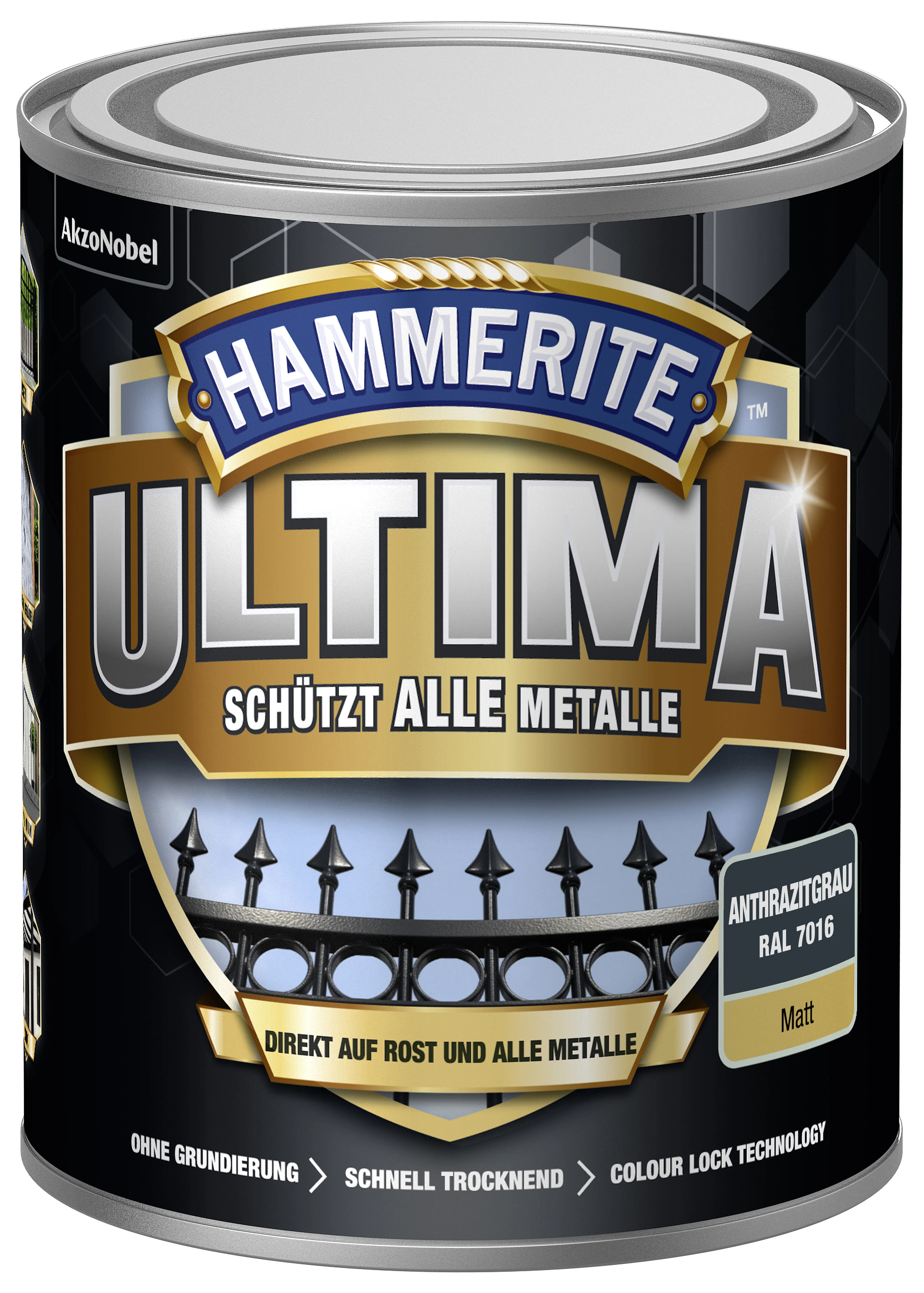 Hammerite Ultima Metallschutzlack Anthrazitgrau matt 750 ml