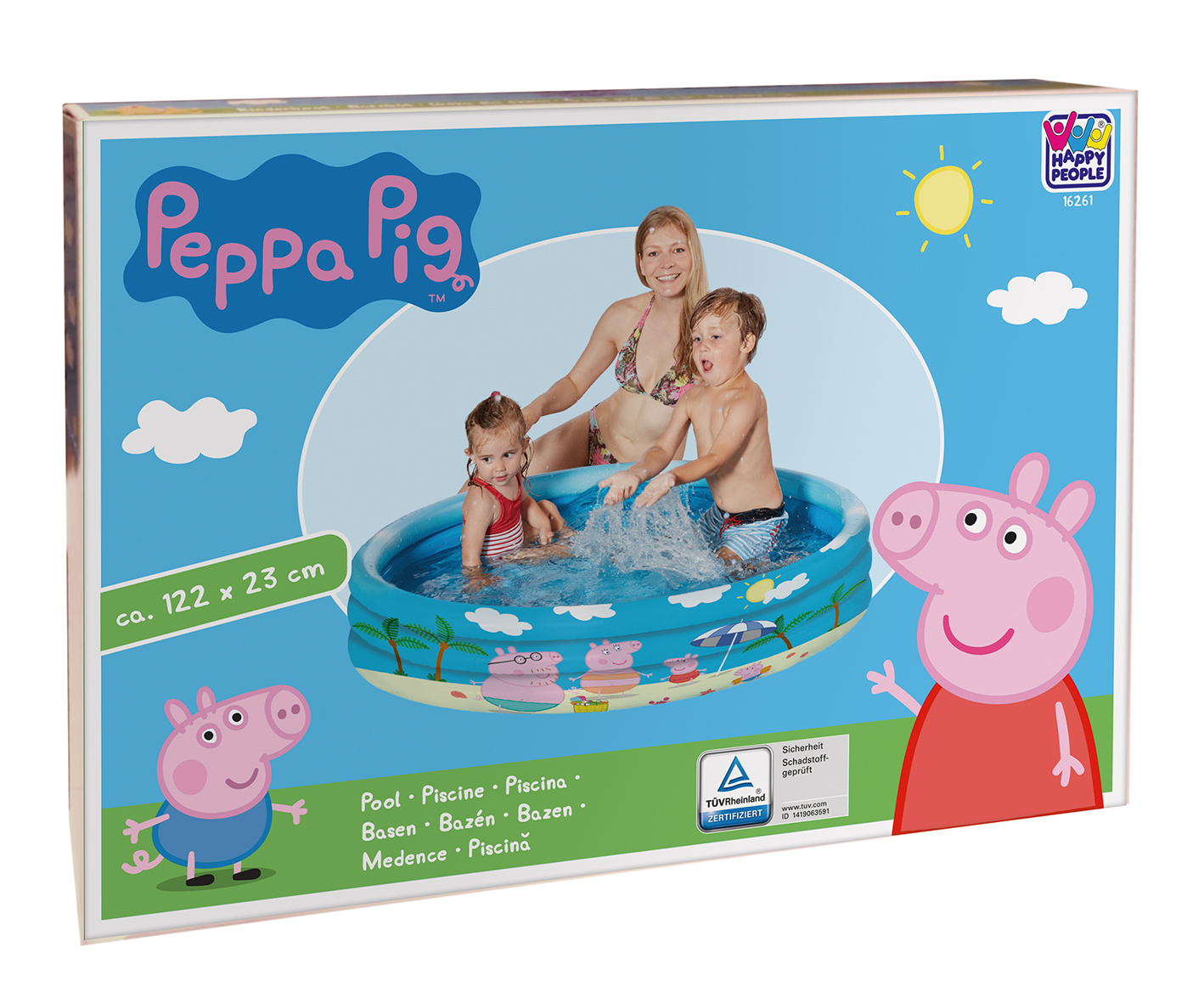 Happy People Peppa Pig 3-Ring-Pool, 122 x 23 cm