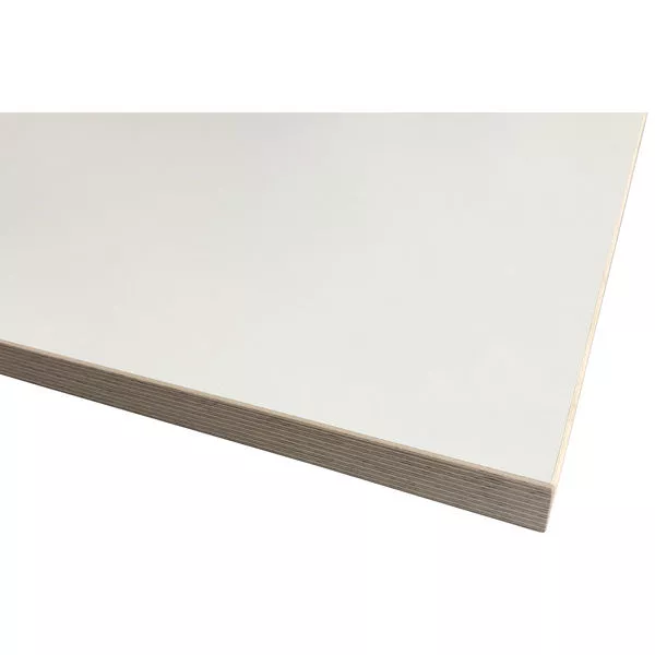 Tischplatte Weiss SF 650x650x27mm Multiplex Birke Echtholzkante