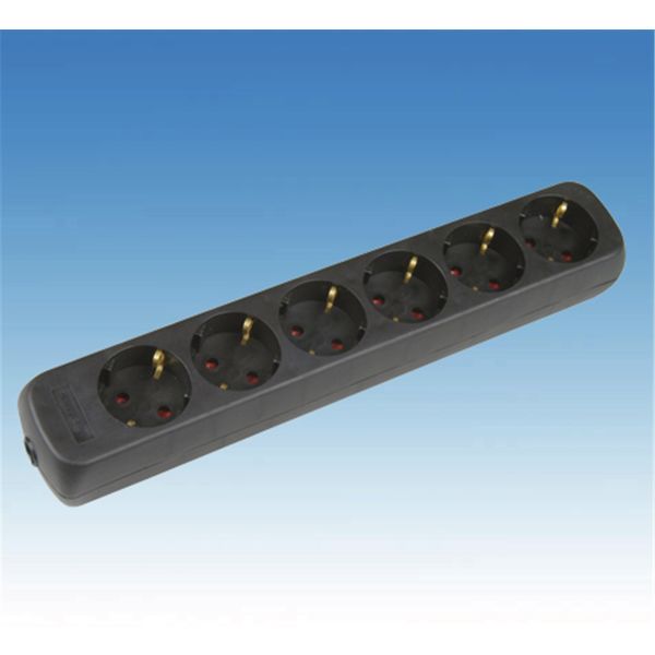 Tischsteckdose 6f KiSi m.Aufhäng.o.Kabel schwarz