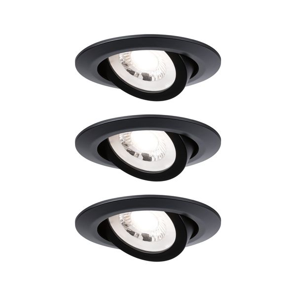 Einbauleuchte Set schwenk. 3x6W schwarz 3000K 230V matt/Kst