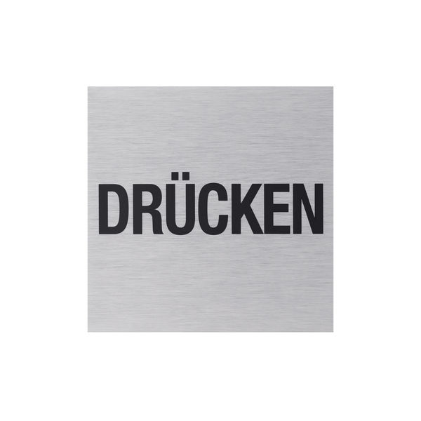 Aluhinweisschild 80x80mm Drücken