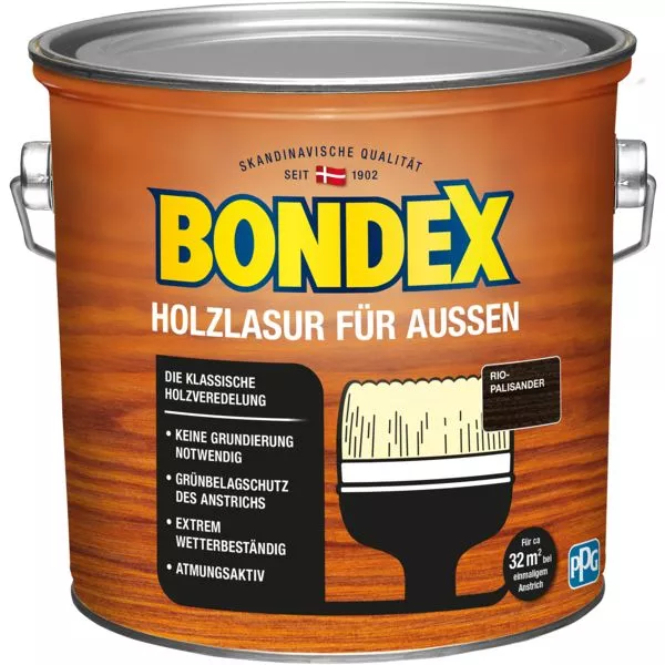 Bondex Holzlasur außen Rio Palisa. 2,5L Rio Palisander