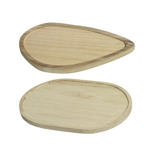 Dekoteller natural L40.5-W30-H2cm Paulownia-Holz