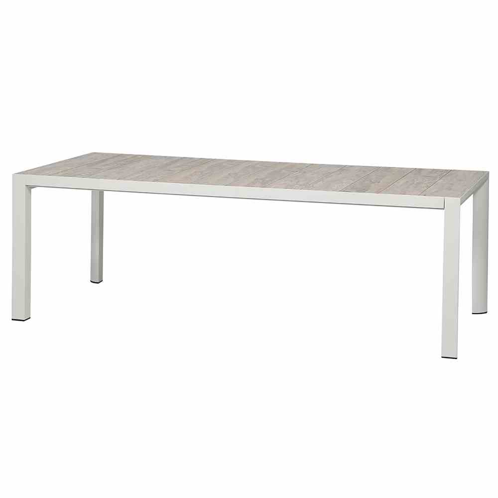 Siena Garden Tisch Silva 220x100 cm, Weiß/Grau