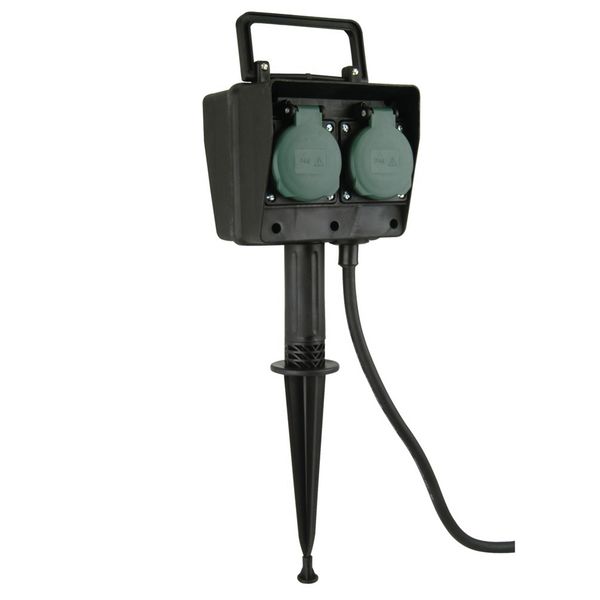 Erdspiess mit 4-fach Steckdose 1,5m-Zul-