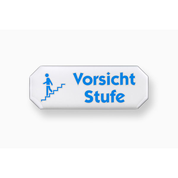 Hinweisschild Vorsicht Stufe 3D