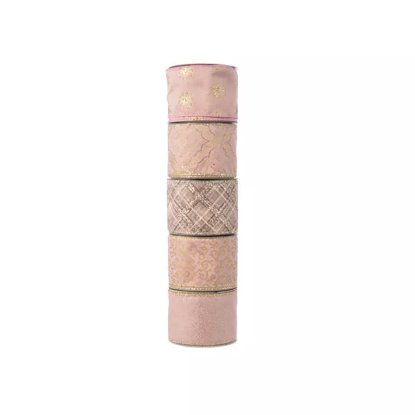 Band gedrahtet 5s puderrosa 6.3x270cm Polyester