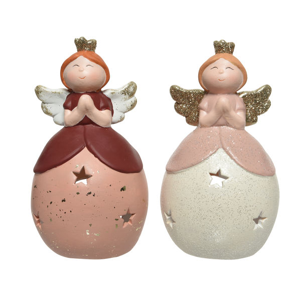 Teelichthalter pink/fb L11-W9.8-H19.6cm Terrakotta