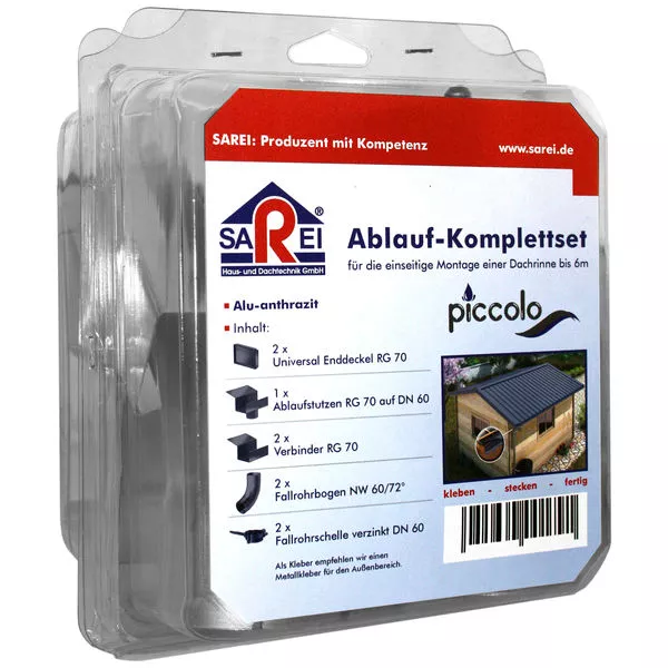 SDF Ablaufset Piccolo anthrazit f. SDF-Rinne