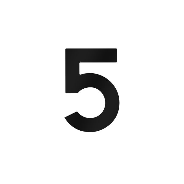 Hausnummer 5 schwarz 120mm