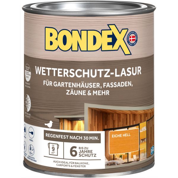 Bondex Wetterschutz Lasur eiche h. 0,75L