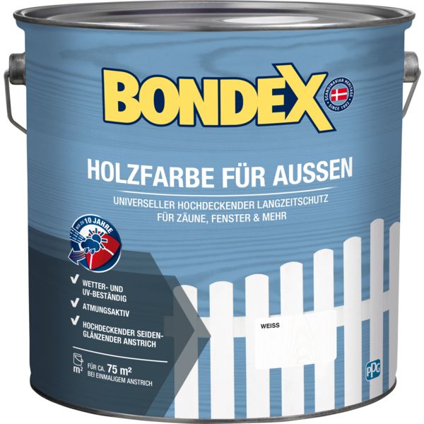 Bondex Holzfarbe außen weiß 7,5L