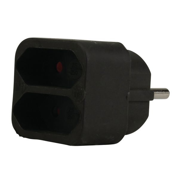 Euro-Adapter schwarz 2-fach