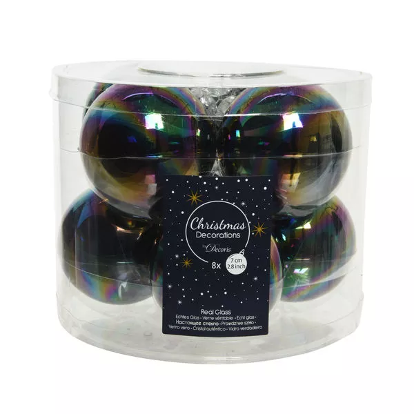 Kugeln schwarz iris Ø7cm Glas