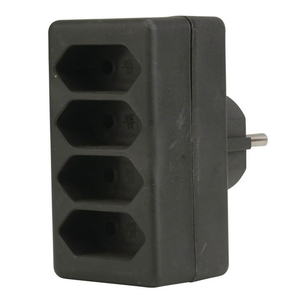 Euro-Adapter schwarz 4-fach