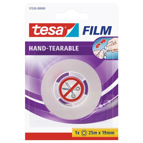 tesafilm von Hand einreißbar 25mx19mm 1 Rolle im Blister