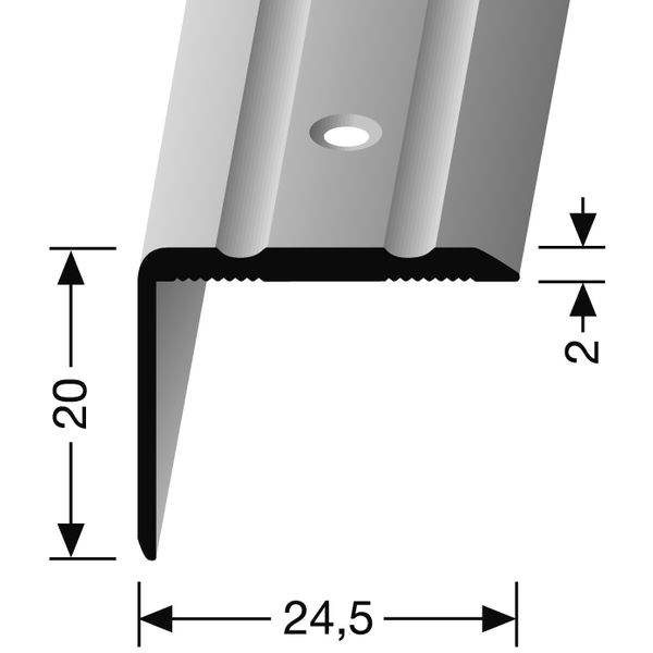 Winkelprofil PF 235 edelstahl 270 cm Universal gebohrt Aluminium eloxiert