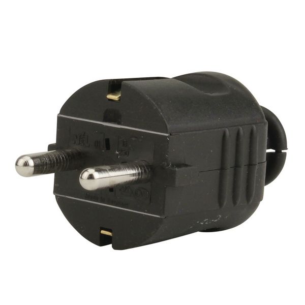 Stecker schwarz PVC zentrale Einführung Knickschutz Schuko