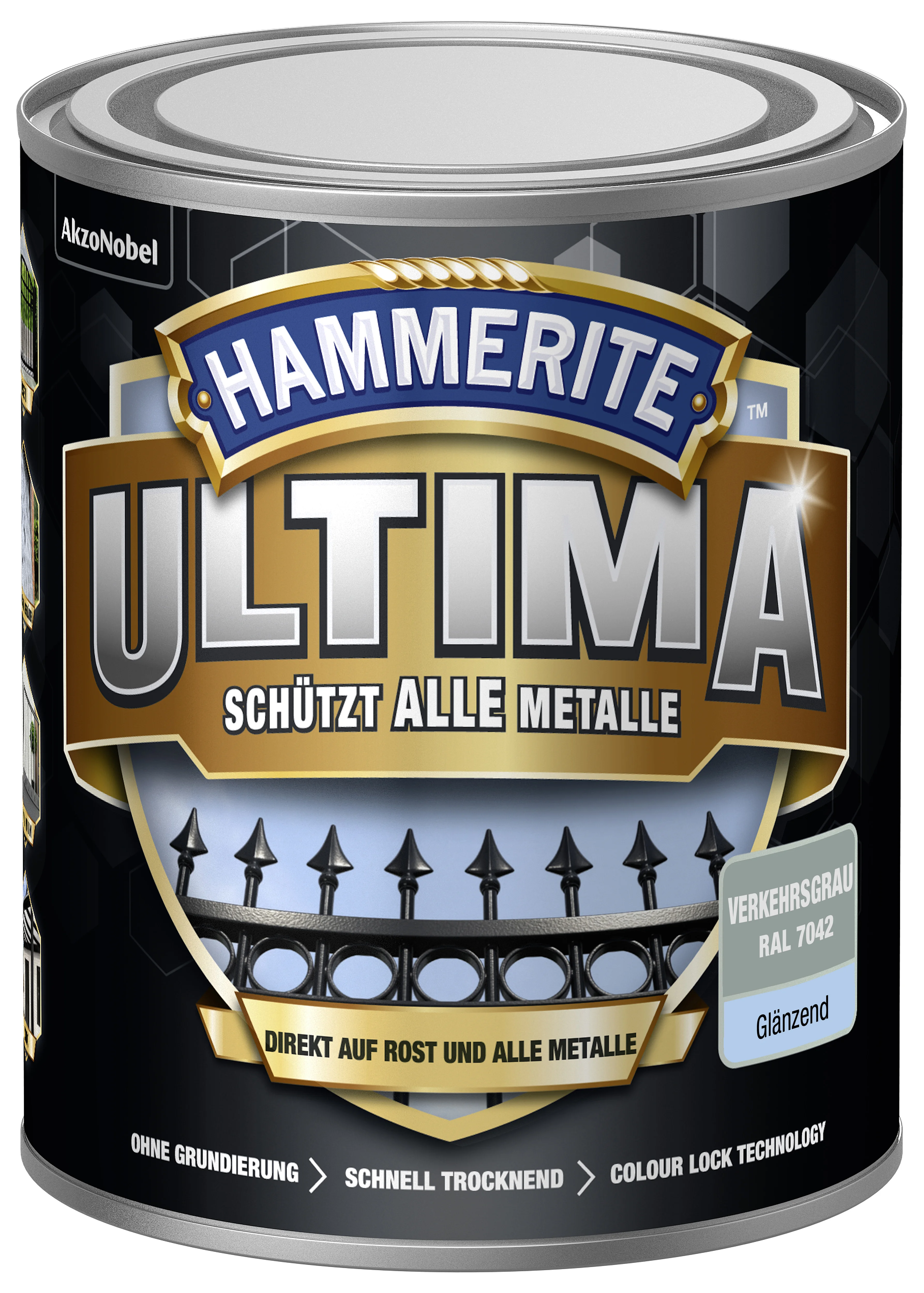 Hammerite Ultima Metallschutzlack Verkehrsgrau glänzend 750 ml