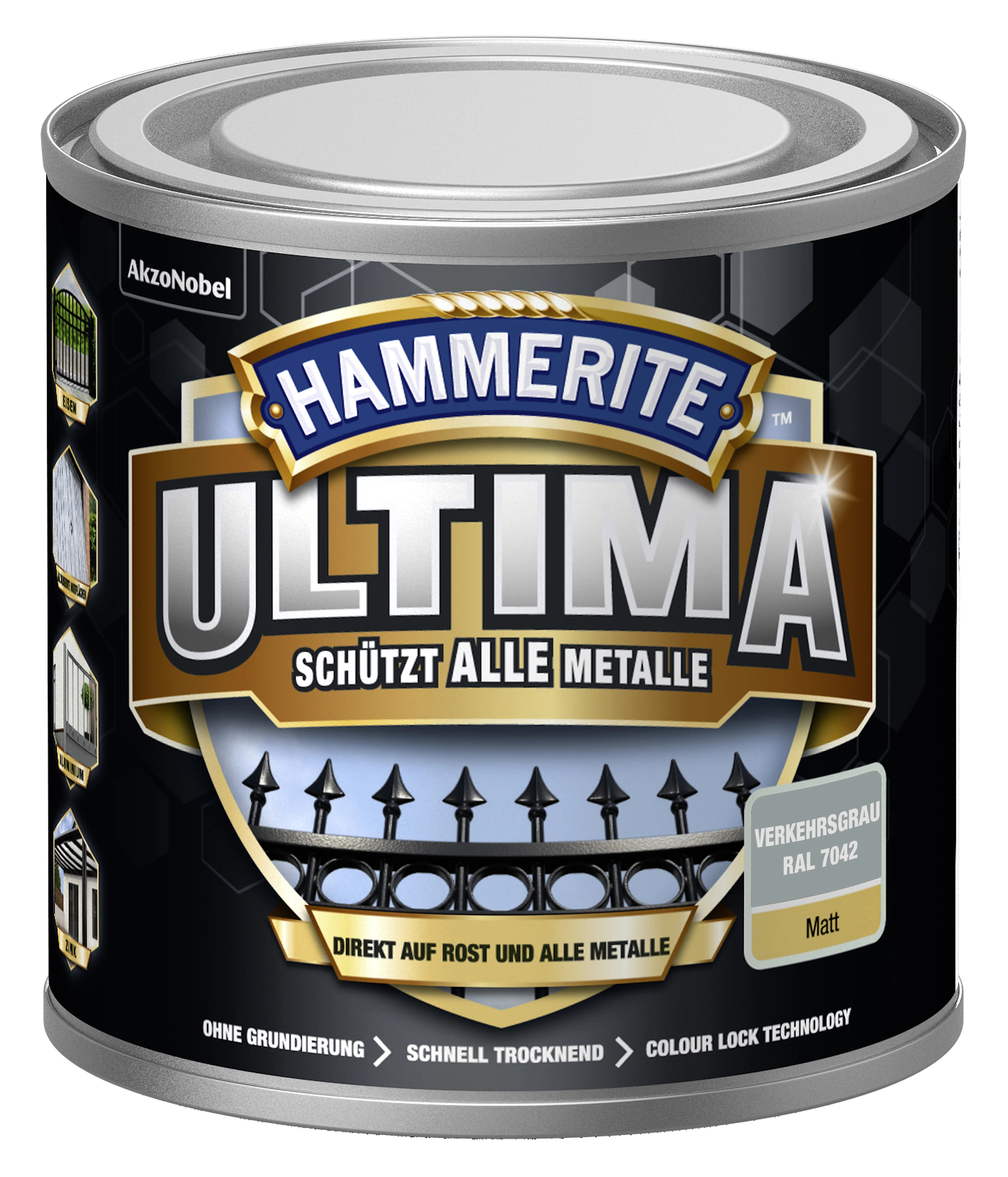 Hammerite Ultima Metallschutzlack Verkehrsgrau matt 250 ml