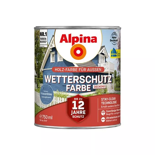 Wetterschutzfarbe friesenblau 750ml deckend