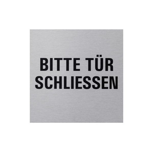 Aluhinweisschild 80x80mm Tür schliessen