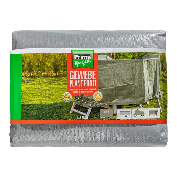 Prima Gewebeplane Premium 150g/m² 6x8 m lichtgrau