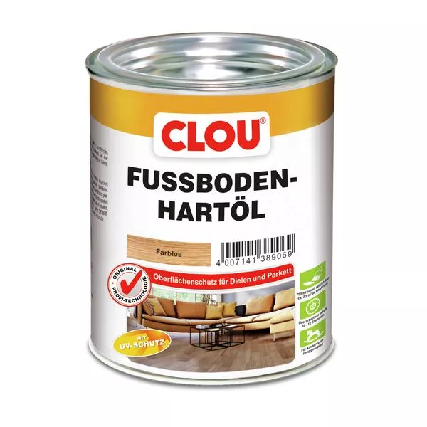 Fußboden-Hartöl farblos 750ml Clou