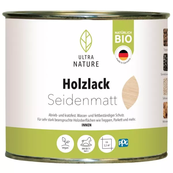 Ultra Nature Holzlack farb. sdm 0,375L farblos seidenmatt