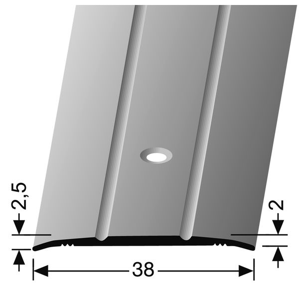 Übergangsprofil PF 438 edeldstahl 270 cm Universal gebohrt Aluminium eloxiert
