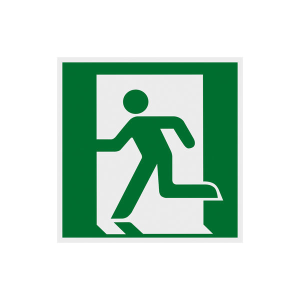 Hinweisschild 150x150mm Notausgang links nachleuchtend