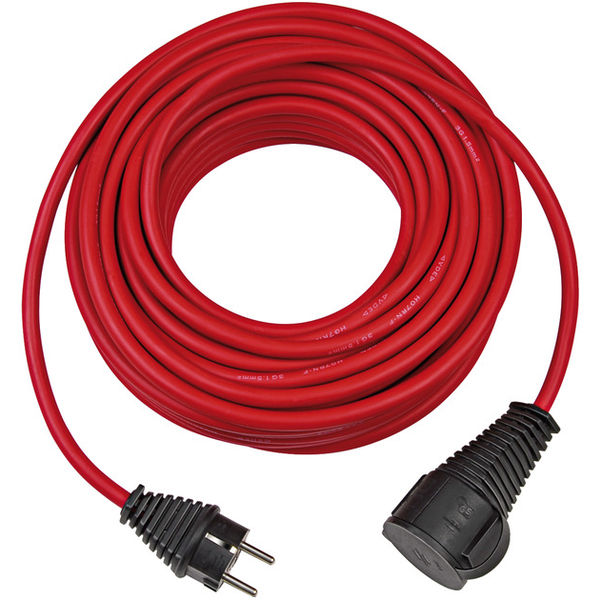 Verlängerungskabel H07RN-F3G1.5 rot 10m Stecker + Kupplung Gummi