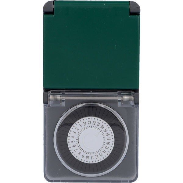 Tageszeitschaltuhr außen Mini grün analog