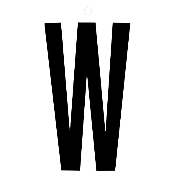 Klebebuchstabe W schwarz 100 mm