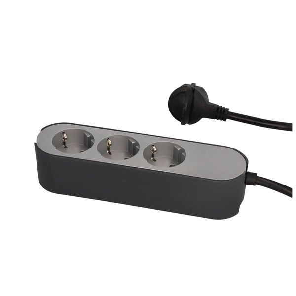 Steckdosenleiste 3f schwarz/anthr 1,8m GREENLINE