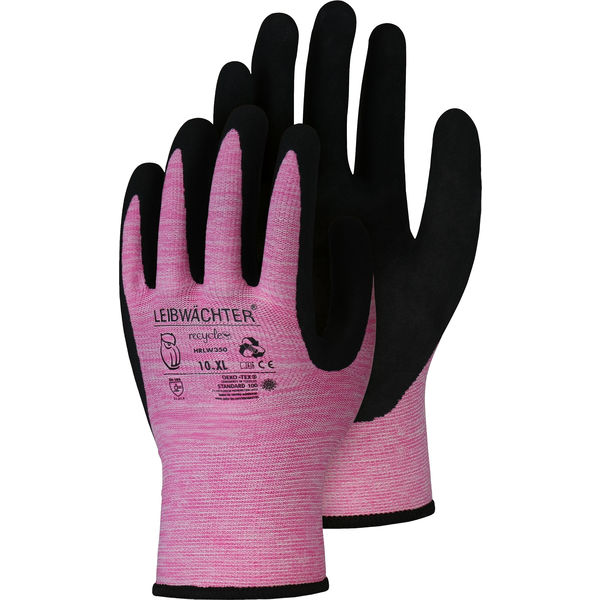 Handschuhe LW-Recycle CORAL  Gr.09  15G Latex Foam, pink