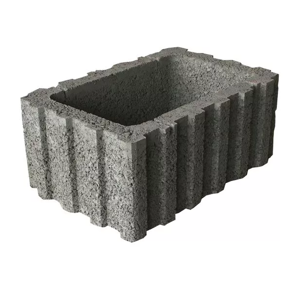 Pflanzstein Rasterflor groß grau 60x40x25cm