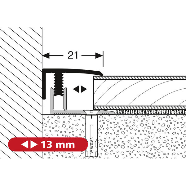 Endprofil PF 557 edelstahl 100 cm Uno-Click 7-12 mm Alu eloxiert