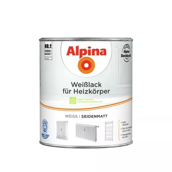 Weißlack für Heizkörper seidenmatt 2L