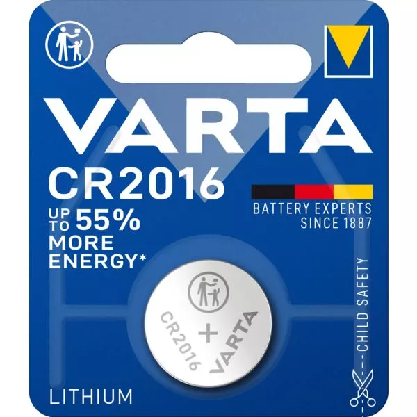 Knopfzelle Elec. CR2016 3V Lithium 1er Varta im Blister